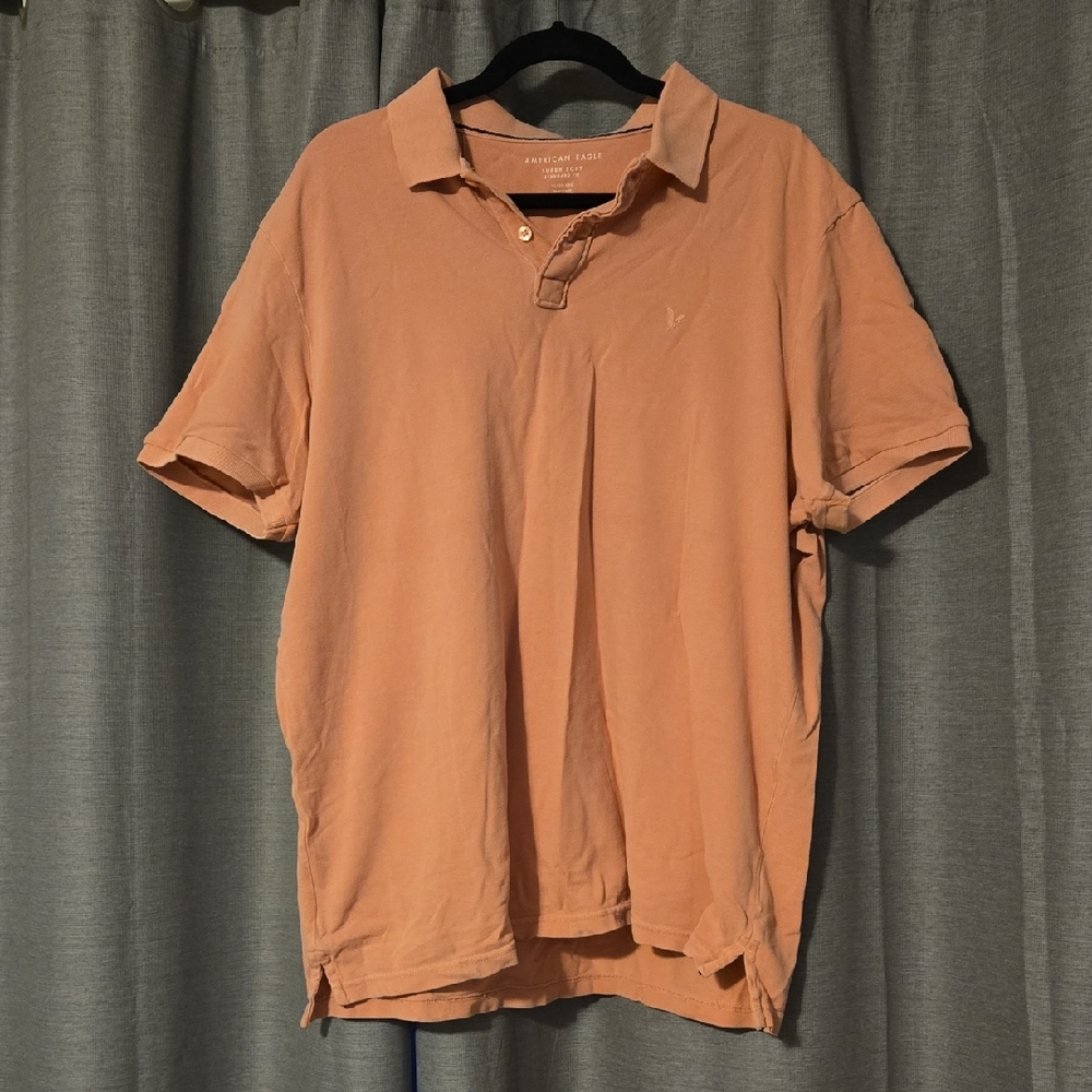 American Eagle Outfitters Peach Polo Shirt